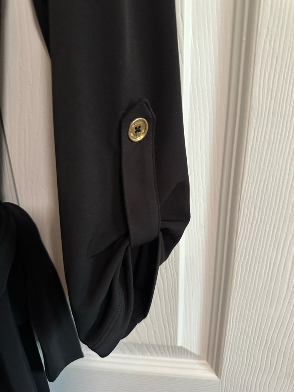 Michael Kors Black Long Sleeve Dress with Gold Hardware, Ties at Waist NWT SZ M - Picture 5 of 8